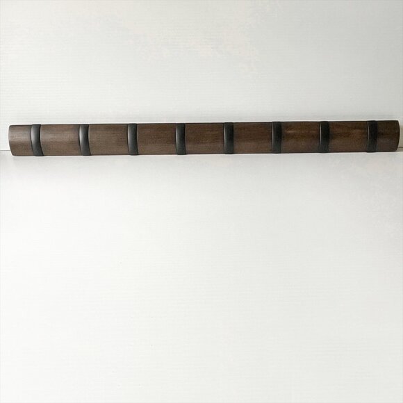 Umbra Flip 8 Wall Hook Walnut Coat Rack - Picture 1 of 3